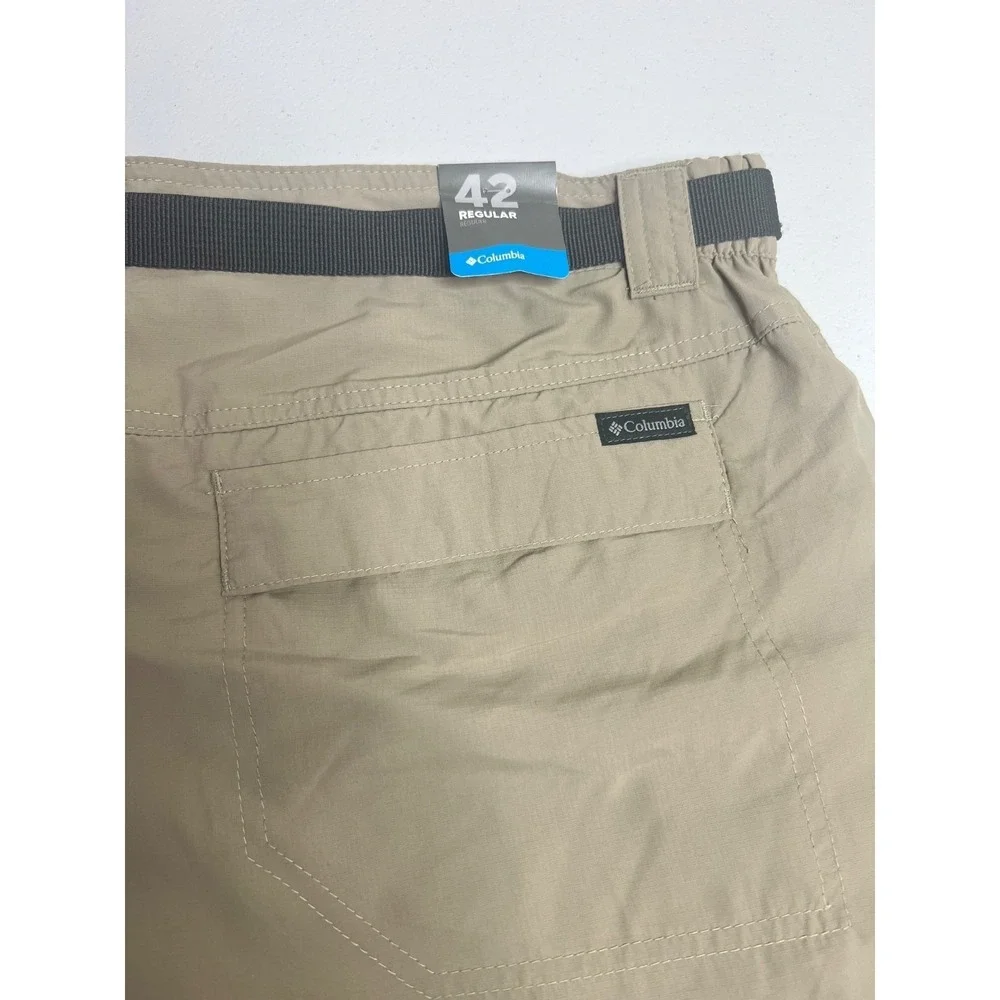 Columbia Kestrel Trail Cargo Shorts Mens 42 Tan Khaki Omni-Shade Belt Hiking NEW